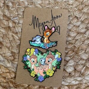 Bambi, Thumper, & Faline 2-piece Enamel Lapel Brooch Pin Set Disney Themed